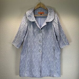 Cynthia Steffe Textured Long Coat Womens M Pockets Lined Silk Blend Business